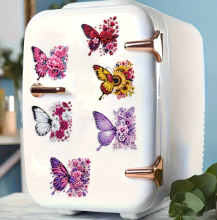 Preview: Diamond Painting 6-teiliges Set, Schmetterlinge Magnete